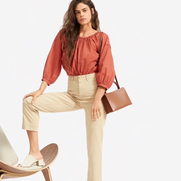 COPY - Everlane Lightweight Cotton Straight-Leg Cropped (tan/khaki colour, size… - Picture 4 of 7